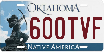 OK license plate 600TVF