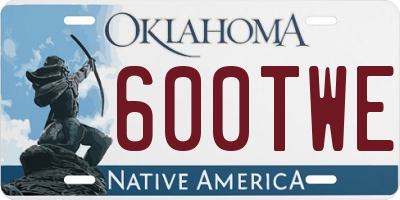 OK license plate 600TWE