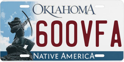 OK license plate 600VFA