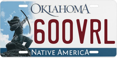 OK license plate 600VRL