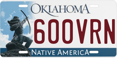 OK license plate 600VRN