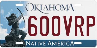 OK license plate 600VRP