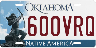 OK license plate 600VRQ