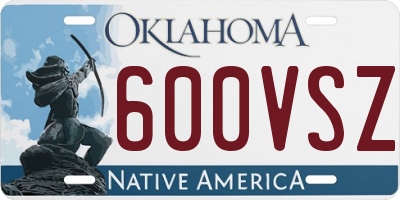 OK license plate 600VSZ