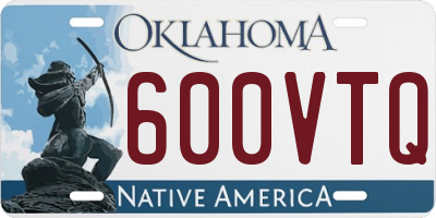 OK license plate 600VTQ