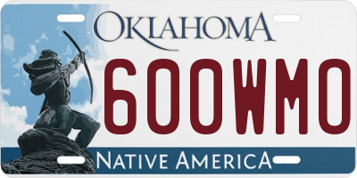OK license plate 600WMO