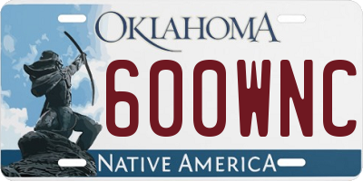 OK license plate 600WNC