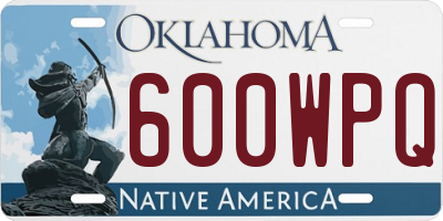 OK license plate 600WPQ