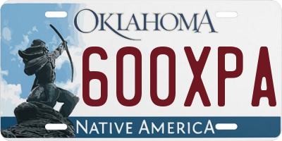 OK license plate 600XPA