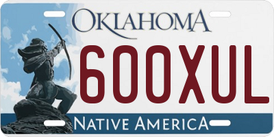 OK license plate 600XUL