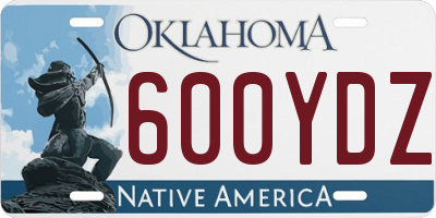 OK license plate 600YDZ