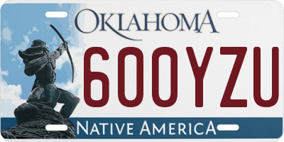 OK license plate 600YZU