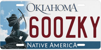 OK license plate 600ZKY