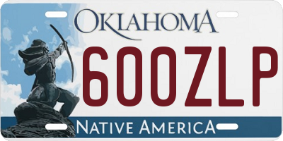 OK license plate 600ZLP