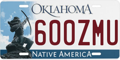 OK license plate 600ZMU