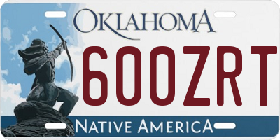 OK license plate 600ZRT