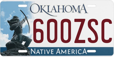 OK license plate 600ZSC