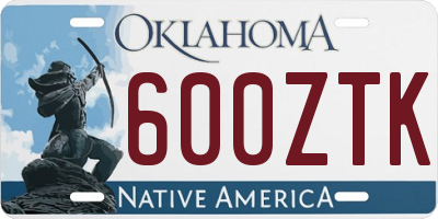 OK license plate 600ZTK