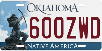 OK license plate 600ZWD