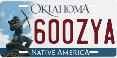 OK license plate 600ZYA