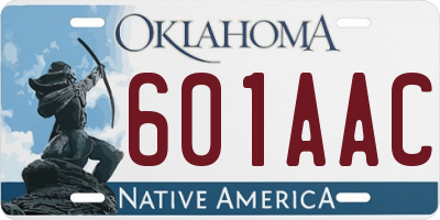 OK license plate 601AAC