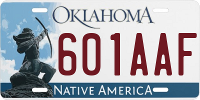 OK license plate 601AAF