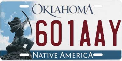 OK license plate 601AAY