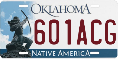 OK license plate 601ACG