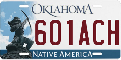 OK license plate 601ACH