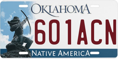 OK license plate 601ACN