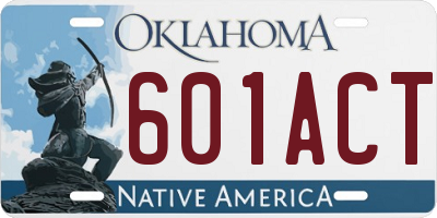 OK license plate 601ACT