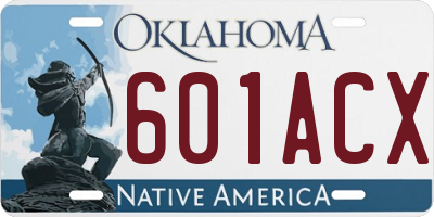 OK license plate 601ACX