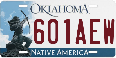 OK license plate 601AEW