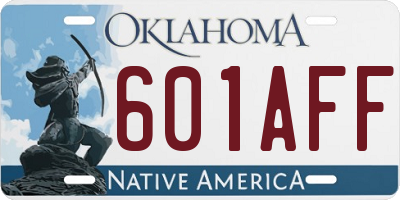 OK license plate 601AFF