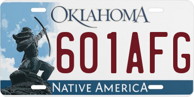 OK license plate 601AFG