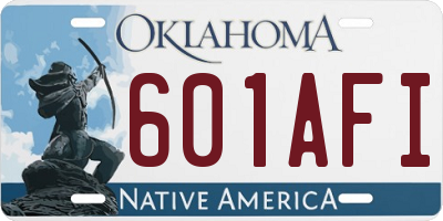 OK license plate 601AFI