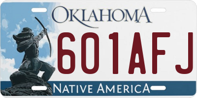 OK license plate 601AFJ