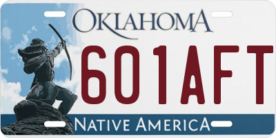 OK license plate 601AFT