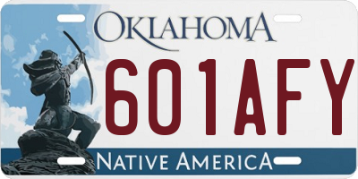 OK license plate 601AFY