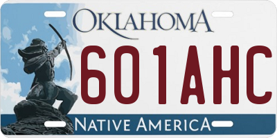 OK license plate 601AHC