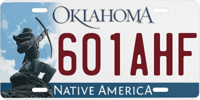OK license plate 601AHF