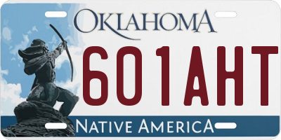 OK license plate 601AHT