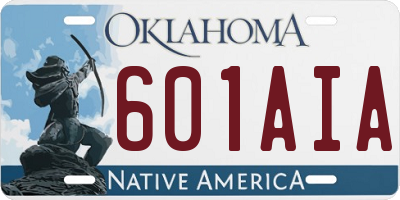 OK license plate 601AIA