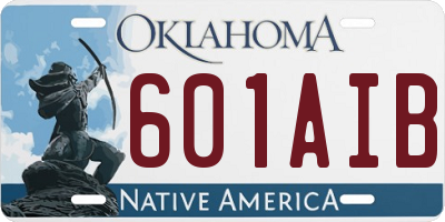 OK license plate 601AIB