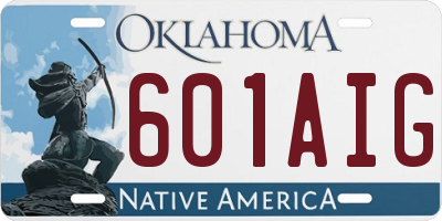 OK license plate 601AIG