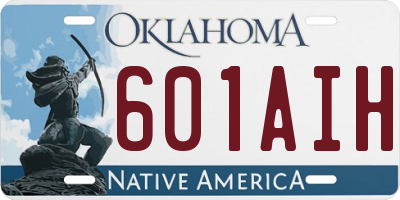 OK license plate 601AIH