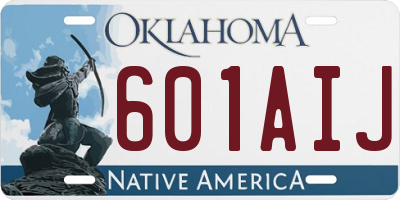 OK license plate 601AIJ