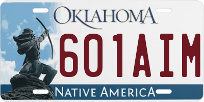 OK license plate 601AIM