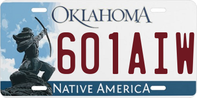OK license plate 601AIW