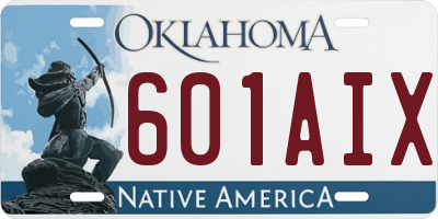 OK license plate 601AIX